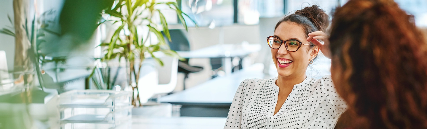 Woman smiling at work